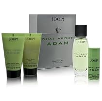 What About Adam by Joop! for Men 4 Piece Set Indcludes: 2.5 oz Eau de Toilette Spray + 1.7 oz Hair & Body Wash + 1.7 oz After Shave Balm + 0.67 oz Deodorant Stick