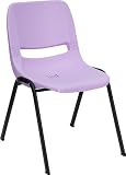 Lavender Ergonomic Shell Stack Chair [RUT-EO1-LV-GG]