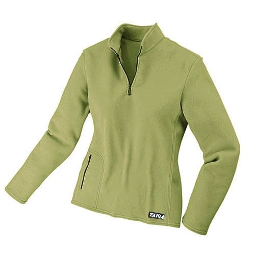 TAIGA Women's Polartec Microfleece Long-sleeved Zip Sports Shirt, Apple Green, MADE IN CANADA