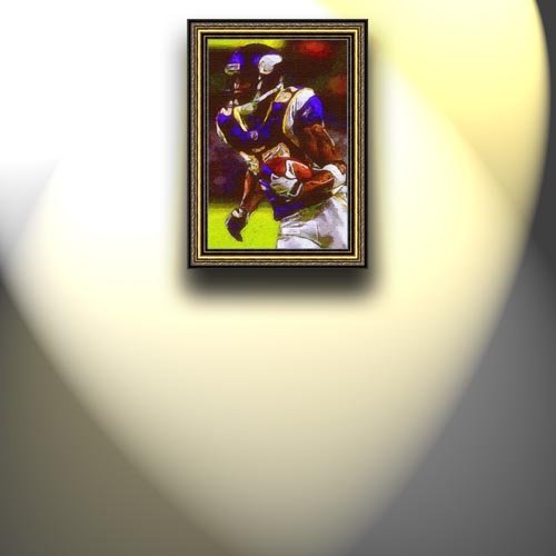 Completely Handpainted American Football Sport Painting, Custom Order FL7321, Oil on Canvas, with Option to Paint Jerry, Brett & Co. from Any Other Favorite Photograph or Picture, Unframed, Size 17'' x 26