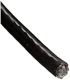 Galvanized Steel Wire Rope, Nylon Coated, 7x19 Strand Core, Black, 1/8 Bare OD, 3/16 Coated OD, 100' Length, 2000 lbs Breaking Strength