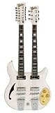 Italia Rimini Doubleneck Electric Guitar - White Pearloid