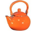 Reston Lloyd 2-Quart Enamel-on-Steel Teakettle, Orange