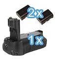Batteriegriff f�r Canon EOS 7D wie BG-E7 + 2 LP-E6 Akkus mit Infochip, Powerpack mit Hochformatausl�ser und vielen Funktionen (Hochformatgriff / Akkugriff)