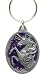 Pewter Key Ring - Unicorn Enameled Background