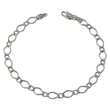 Stunning 14k White Gold Diamond Link 7.25 Inch Bracelet