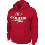 NFL Men's San Francisco 49ers Critical Victory V Long Sleeve Hooded Fleece Pullover (Bright Cardinal, Large)
