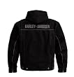 Harley-Davidson&reg; Men's Throttle 3-in-1 Functional Jacket with removable cotton hoodie. Waterproof. 3M Scotchlite (TM) Reflective Material appliqu&eacute; and embroidered graphics on back. 98217-10VM