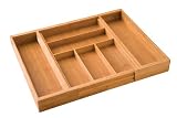 Seville Classics Expandable Bamboo Cutlery Drawer Organizer