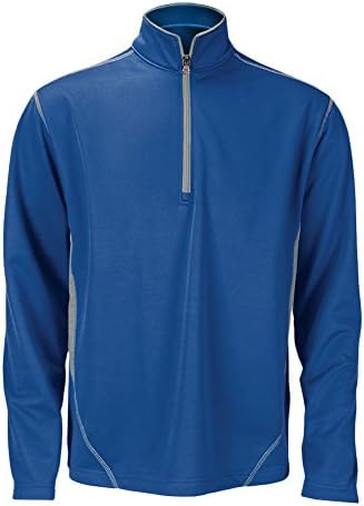 Clothes Warehouse Men's Microfiber Polyester 1/4 Zip Pull Over, Spirit Blue, 3XL