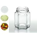 Cap+Cro - 36 St�ck Sechseckgl�ser 196 ml, Deckelfarbe: obst