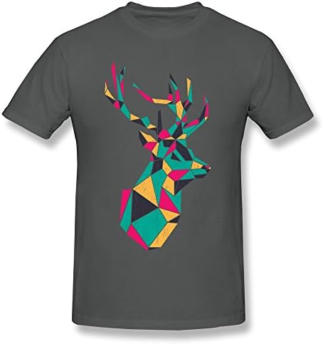 A Deer Made Of Irregular Figure Animal Tee Short Sleeve - Men's Tshirt Size XS DeepHeather