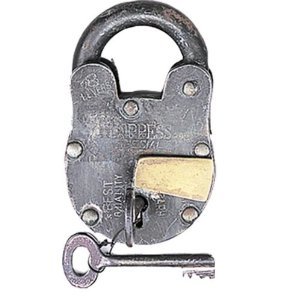 Bombayjewel antique replica padlock with key, 5-inch