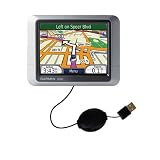 Retractable USB Cable for the Garmin Nuvi 270 with Power Hot Sync and Charge capabilities - Gomadic Brand w/ TipExchange Technology