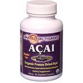 Organic Acai Fruit Capsules with Camu Camu -Amazon Thunder - 60 Capsules