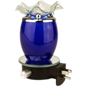 Blue Plug in OIL Warmer with Dimmer Switch by Variety Gift Shop