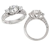 18k white gold 3 stone engagement ring semi mount 41Cv6YrrngL. SL160 18k white gold 3 stone engagement ring semi mount
