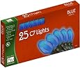 Outdoor Patio Party Christmas Lights Set Blue Ceramic 25-Count C7