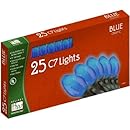 Outdoor Patio Party Christmas Lights Set Blue Ceramic 25-Count C7