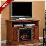 ClassicFlame Brighton 23 Golden Honey Media Console Electric Fireplace Cabinet Mantel Package - 23MM1424-W276