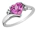 Pink Sapphire Heart Ring with Diamonds 3/4 Carat (ctw) in 14K White Gold, Size 6.5