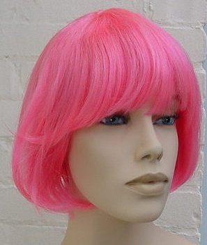 Short Hot Pink Sassy Costume Wig