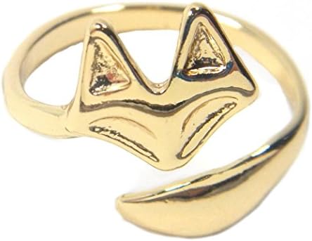 Roxy Lux Fox Ring, Minimalist Wrap Ring Gold-tone