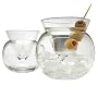 Stemless Martini Glasses Set of 2 with Chilling Bowls