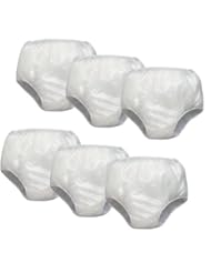 Health and Beauty: (Set of 6) Incontinence Pull On Under Pants LG - Waterproof Soft Vinyl White - Priva