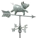 Good Directions 8800V1 Whimsical Pig Cottage Size Copper Weathervane, Blue Verde