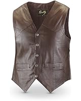 Scully Men's Lambskin Snap Front Vest Brown Medium