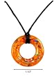 Necklace - N79 - Murano Glass Style - Donut with Flecks - Orange