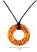Necklace - N79 - Murano Glass Style - Donut with Flecks - Orange