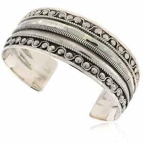 Bali Vintage Design Sterling Silver Cuff Bracelet by 