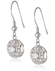 .925 Sterling Silver Fishhook Cubic-Zirconia Earrings