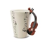 Tasse � Caf� Violon fait � la main (10cm x 8cm)