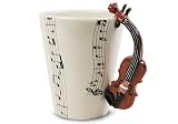 Tasse à Café Violon faite à la main (10cm x 8cm)