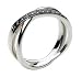 Kit Heath Sterling Silver Ladies Dark Chic Black Cubic Zirconia Crossover Ring