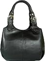 New womens/ladies cute little Visconti black leather grab handle bag style 18605