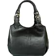 New womens/ladies cute little Visconti black leather grab handle bag style 18605'