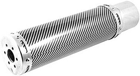 Giveumore Rectangle Pattern Round stainless Steel Exhaust Pipe Silencer Muffler Tip Black Silver Tone for Auto Car