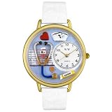 Whimsical Watches Unisex G0620013 Nurse White Leather Watch