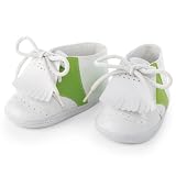 Mud Pie Country Club Baby Golf Shoes, White/Green, 0 - 6 Months