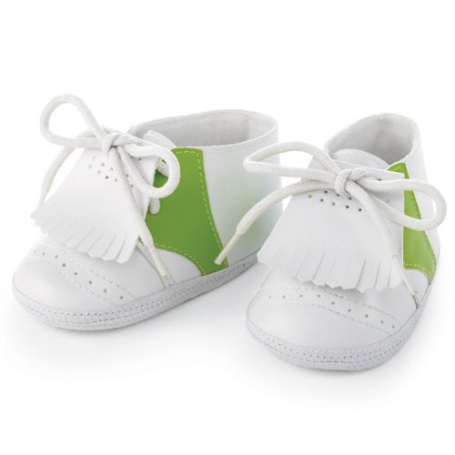 Mud Pie Country Club Baby Golf Shoes, White/Green, 0 - 6 Months