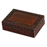 Simply Brown Dark Wood Design Handmade Polish Box Classic Elegant Design