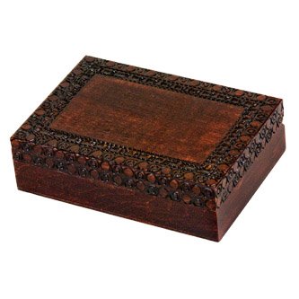 Simply Brown Dark Wood Design Handmade Polish Box Classic Elegant Design