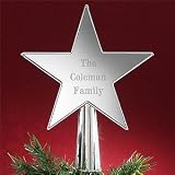 Personalized Christmas Tree Topper - Silver Star