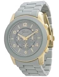 Unisex Geneva Boyfriend Chronograph Style Link Watch - Grey/Gold