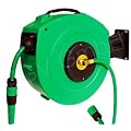 PROFI AUTOMATIK WASSERSCHLAUCHTROMMEL 15 METER GR�N MIT WANDHALTER automatischer Federzug Schlauchaufroller Gartenschlauchaufroller Haspel Gartenschlauchhaspel Wasserschlauchaufroller Wasserschlauch Schlauchwagen Schlauchtrommel Gartenschlauch