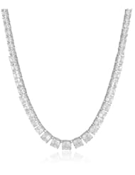 CZ by Kenneth Jay Lane "Trend" 40 Cttw 17" Graduated Cushion Necklace